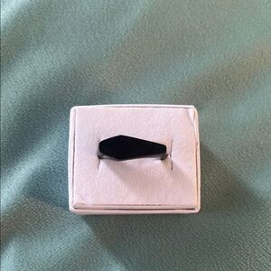 Sleek Black Coffin Ring
